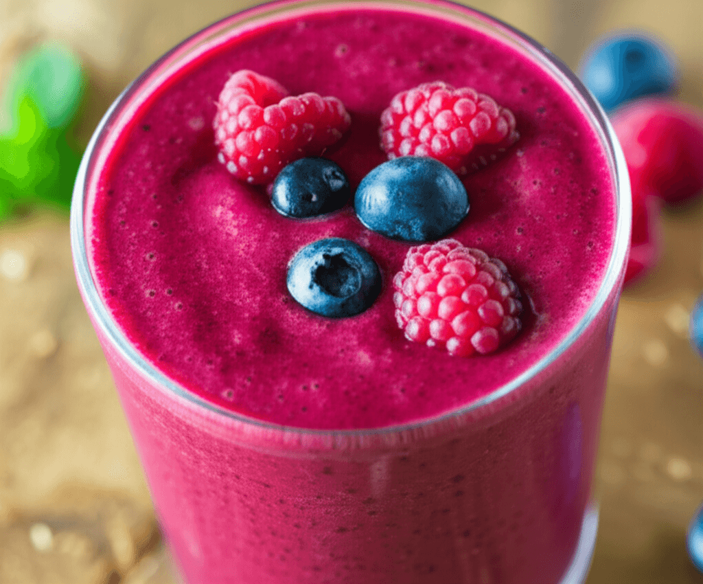 Beetroot smoothie with berries