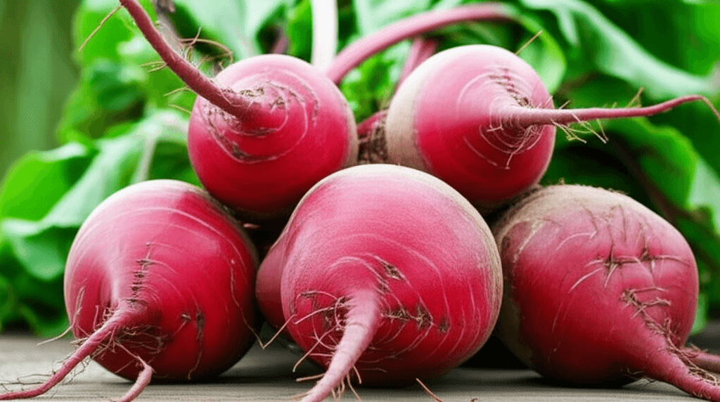 Fresh beetroots with leaves