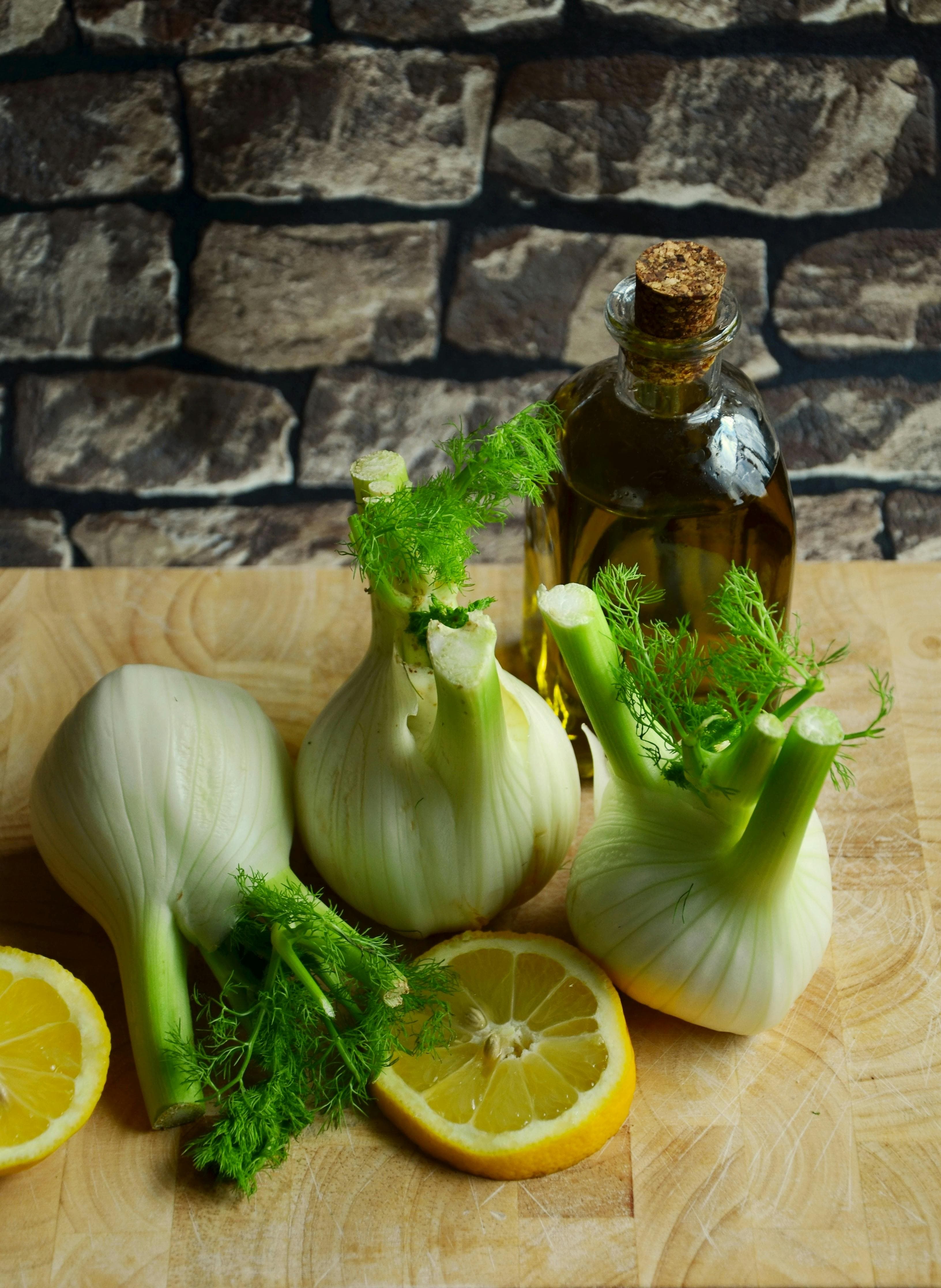 Fresh fennel bulb and fronds