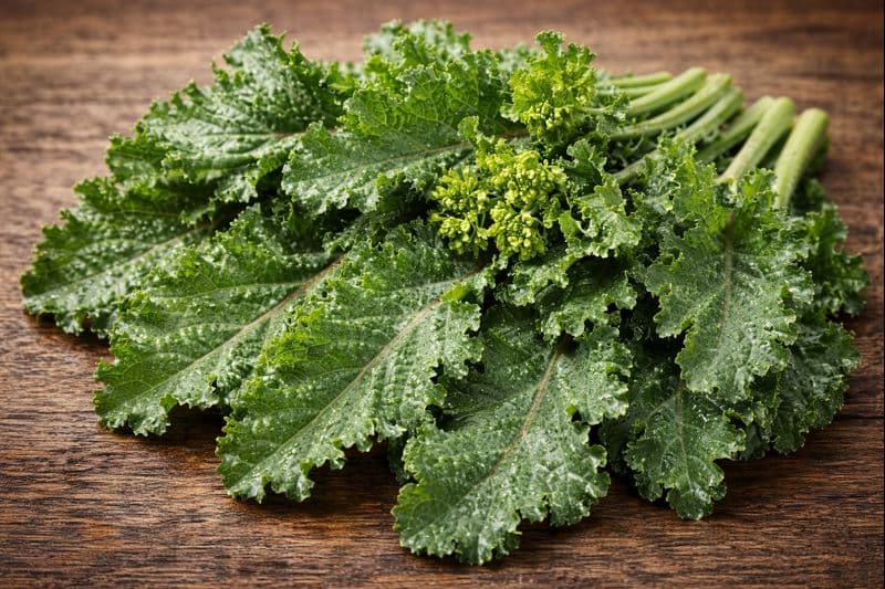 Fresh glandular kale leafy green