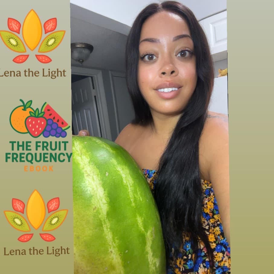 Lena Harris 'The Light', Health Coach holding fresh fruit