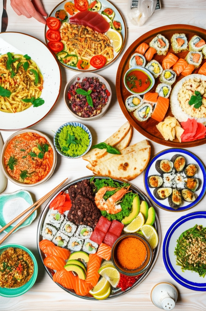 Various world cuisines